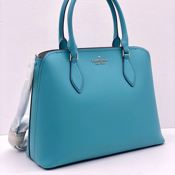 Kate Spade darcy large satchel Crossbody Stone Blue - Picture 1 of 15